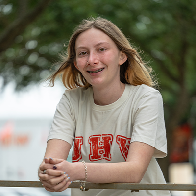 A smiling student