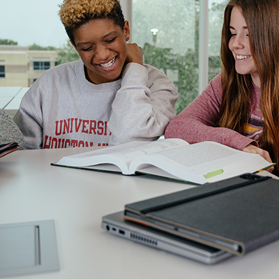 Two students reading