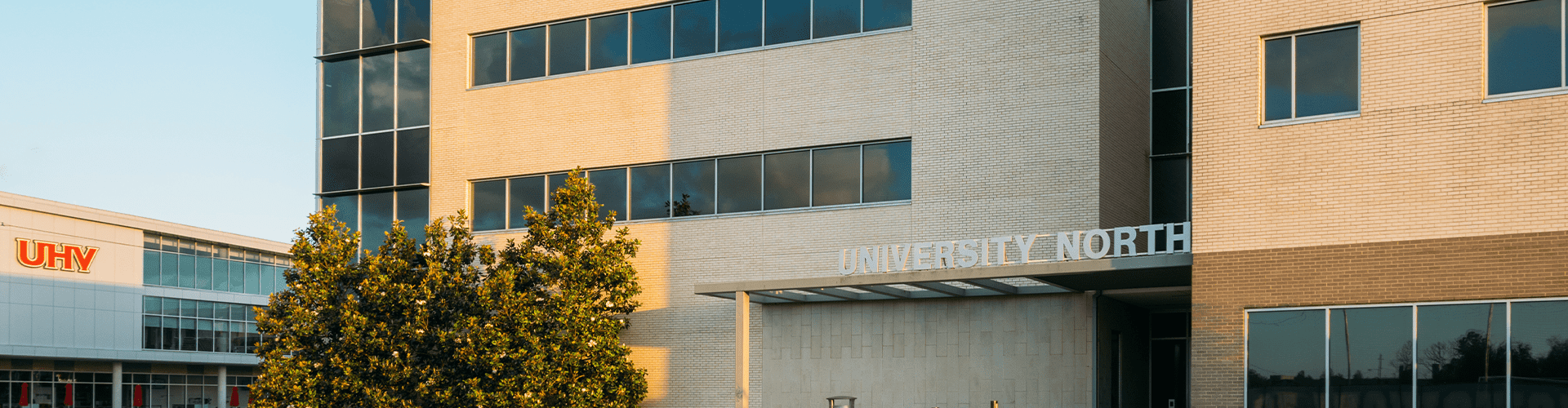 View of University North with University Commons in the background