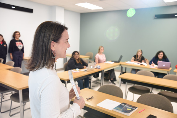Professor conducting class