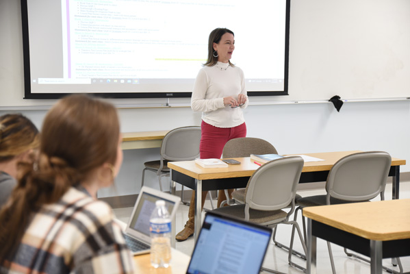 Instructor in front of class