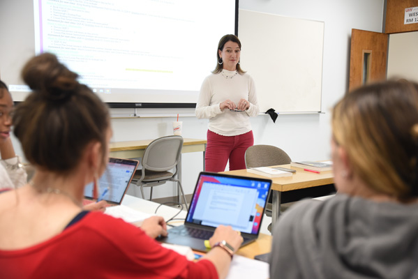Instructor in front of class