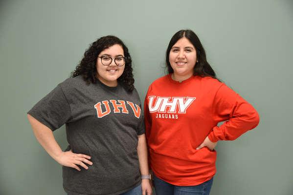 Two UHV students pose together for a photo