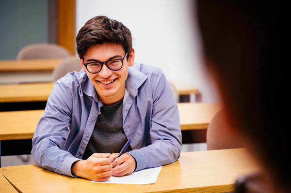 Student sitting in a classroom