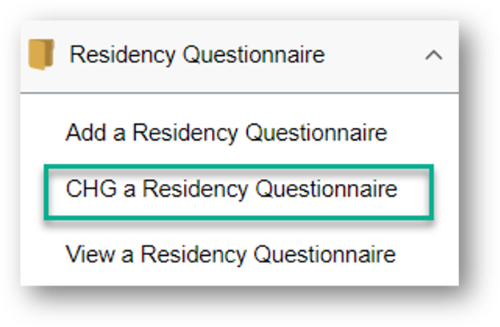 CHG a Residency Questionnaire