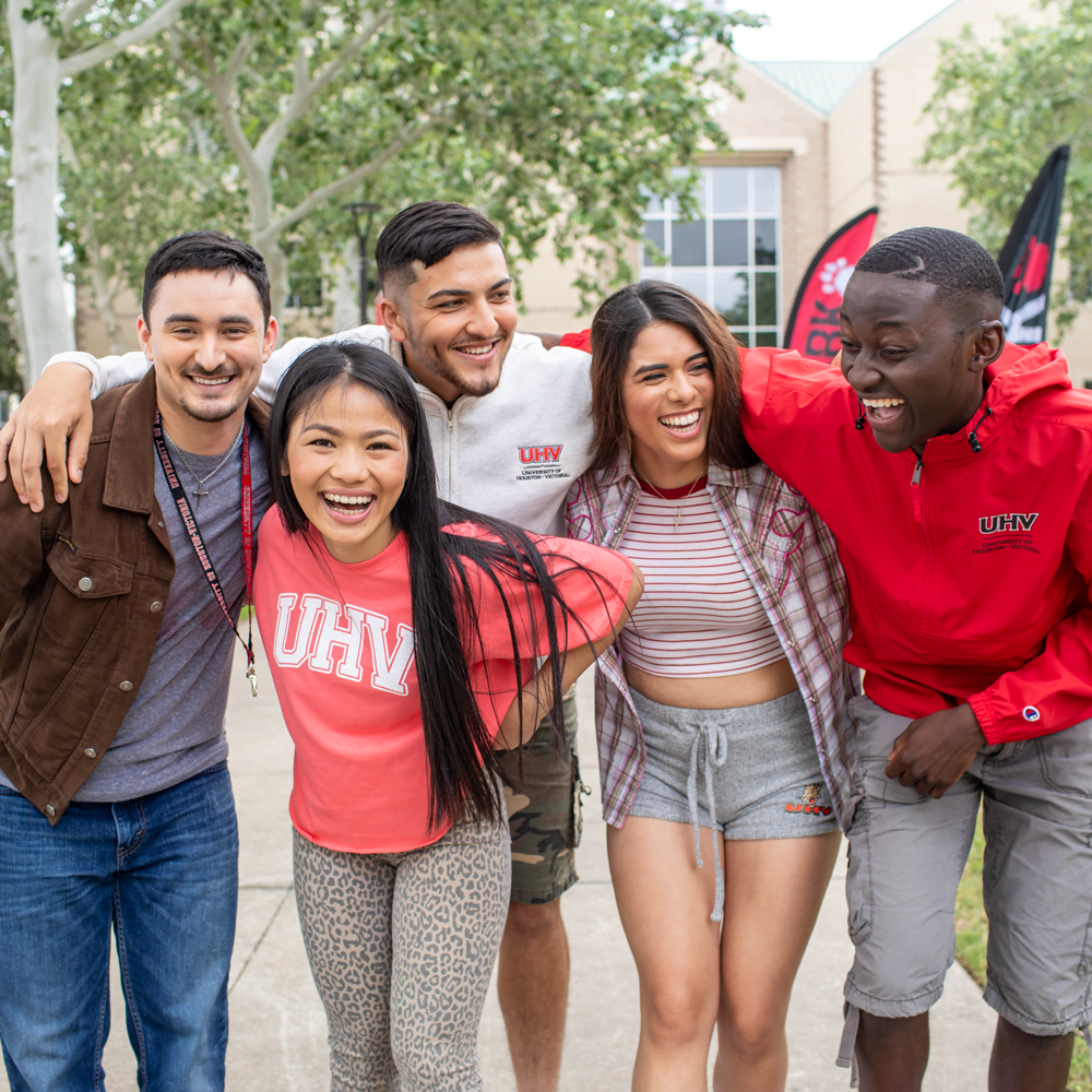 UHV students walking from Center