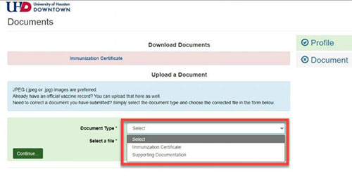 Upload a document