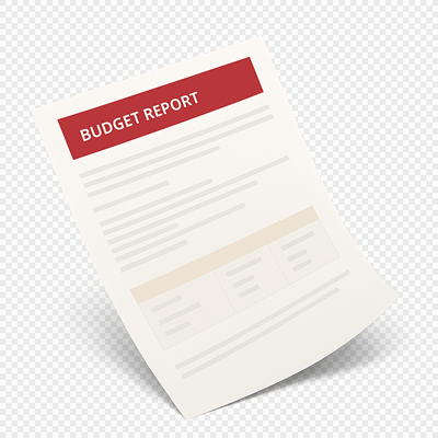 page representing a budget report