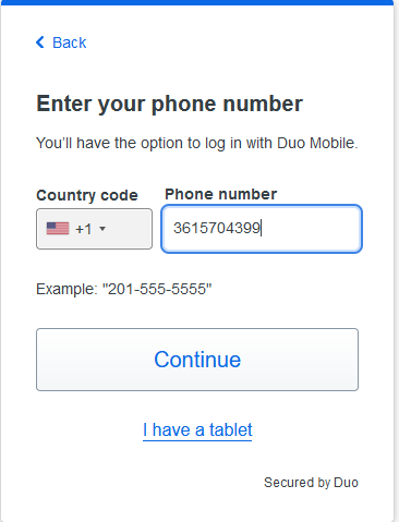Enter you phone number