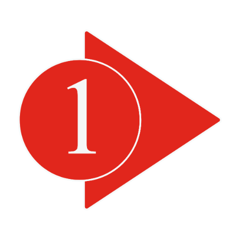 Circle with number one and arrow pointing right