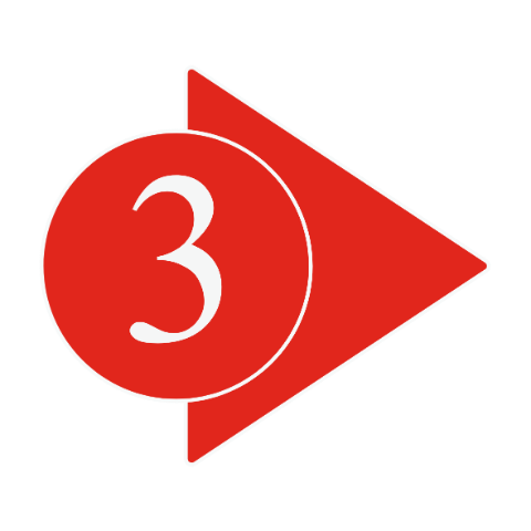 Circle with number 3 and arrow pointing right
