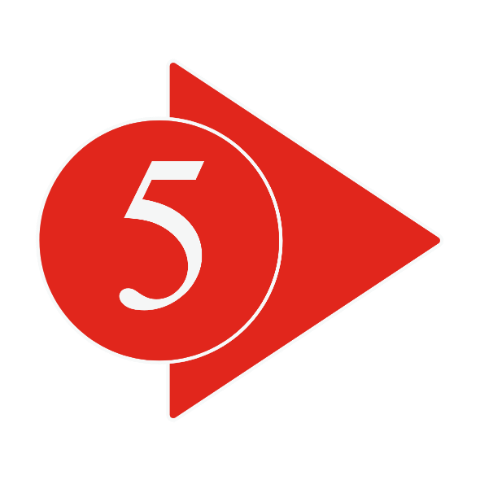 Circle with number 5 and arrow pointing right