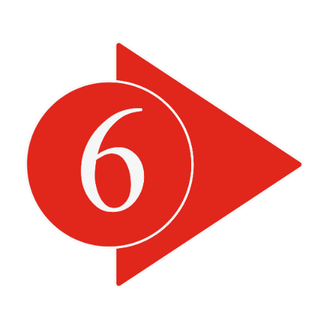 Circle with number 6 and arrow pointing right