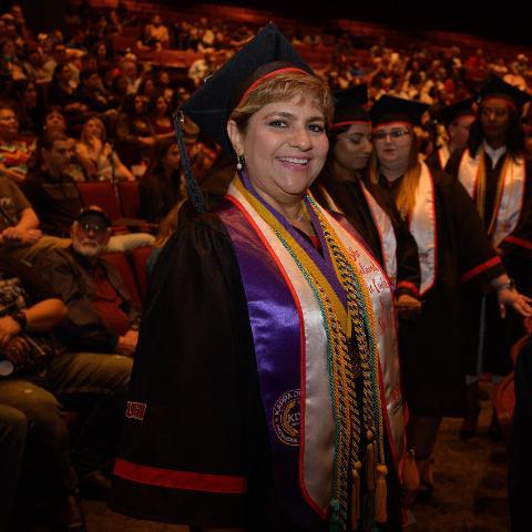 Student Smiling at Commencement Ceremony 2