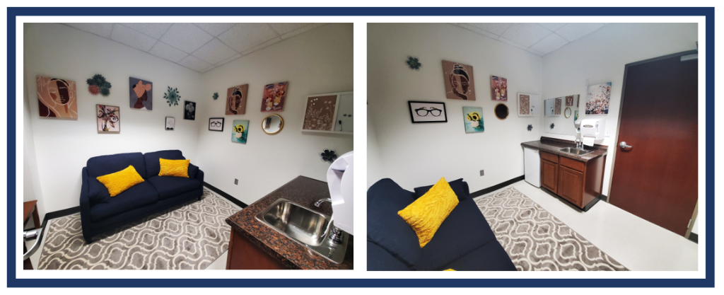 Updated lactation room with new furnishings.