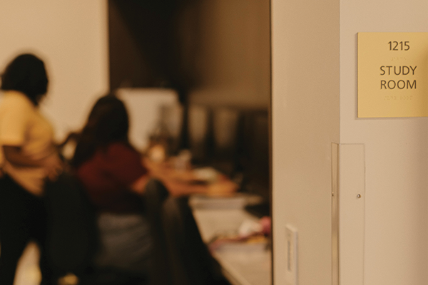 Students in a study room.
