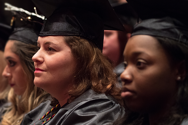 Students at graduation ceremony