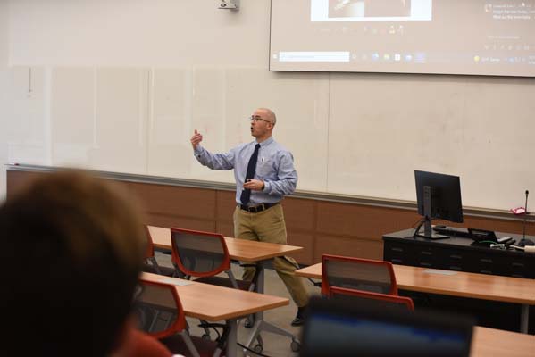 Professor Craig Goodman giving a lecture.
