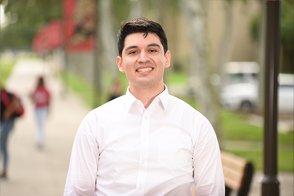 Male student outside