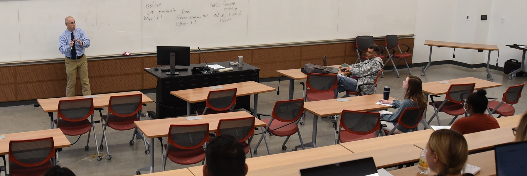 Craig Goodman teaching his Political Science class