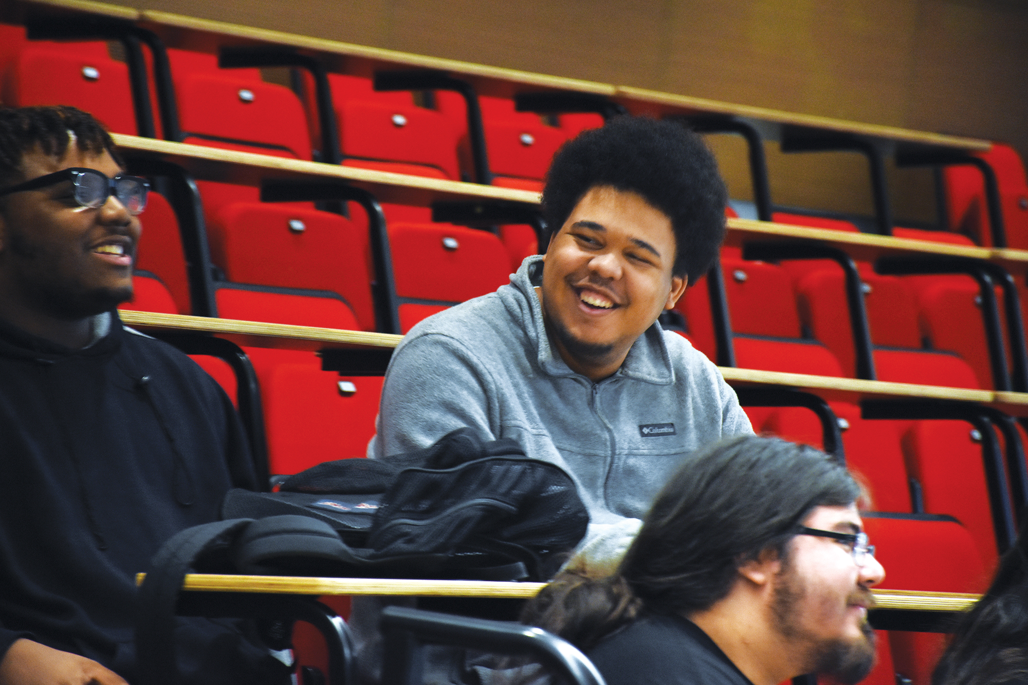 Matthew Jackson, Jaguar eSports Club president, interacts with the guests during a Jaguar eSports Club meeting on Feb. 23 at University South.