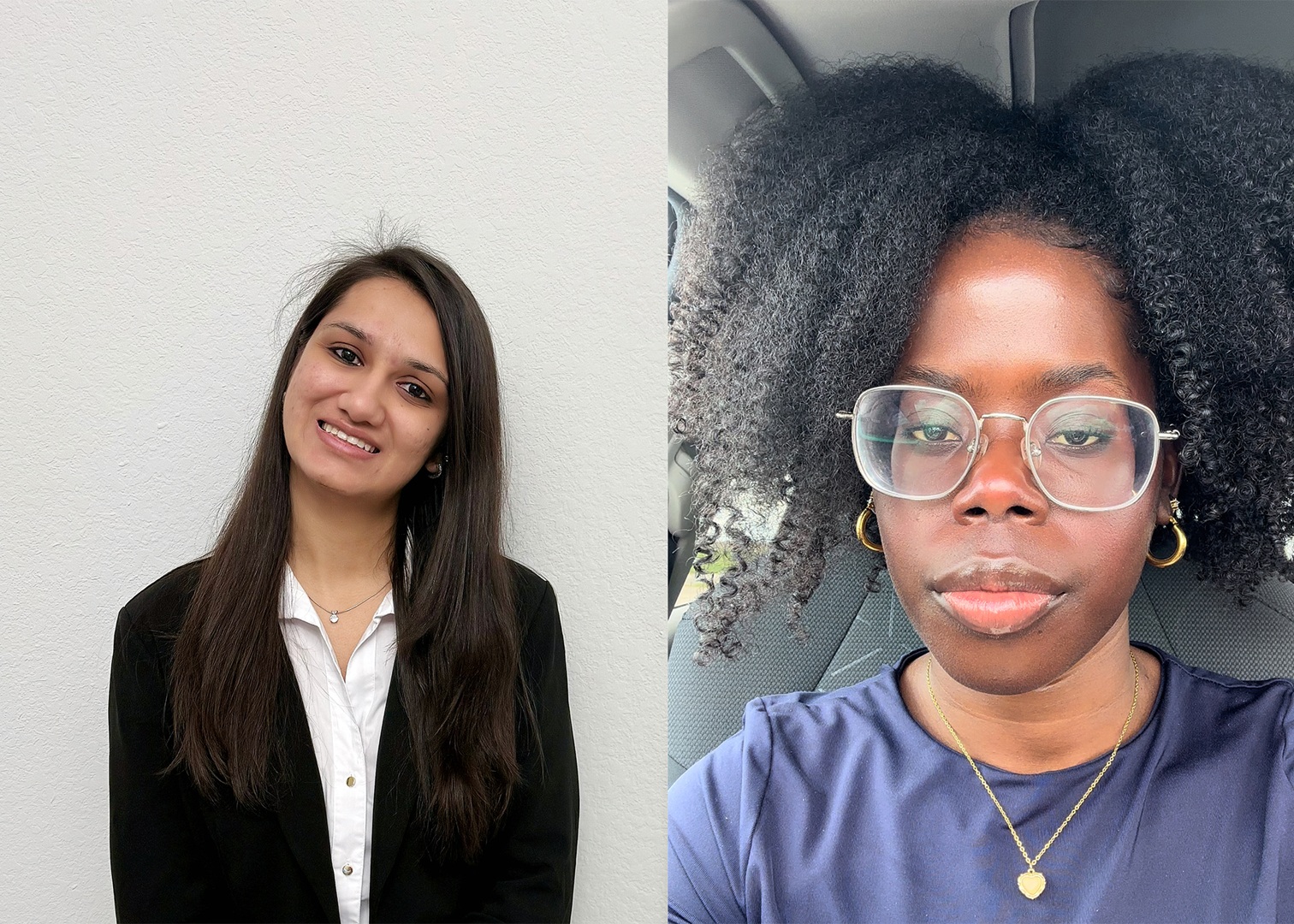 Elifiya Bhimani and Tameka Clarke, College of Business Outstanding students