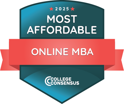 A badge for the Most Affordable Online MBA list