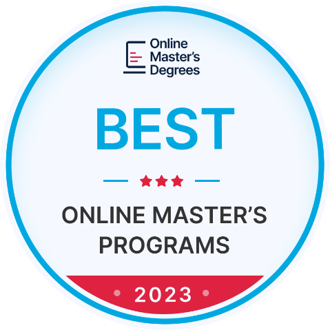 Online Masters Degrees badge that says 