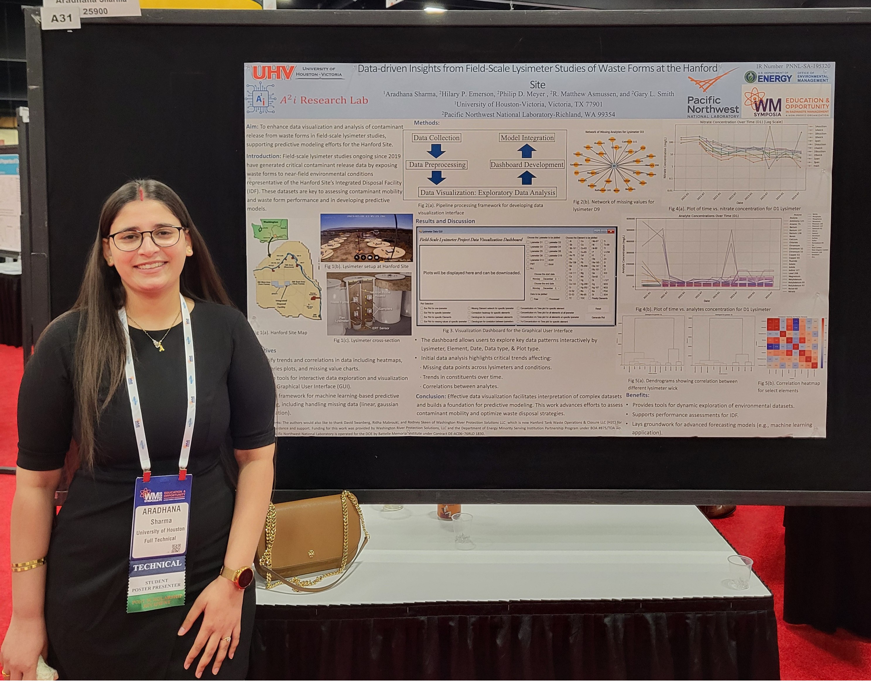 Aradhana Sharma stands beside her poster at the symposia.