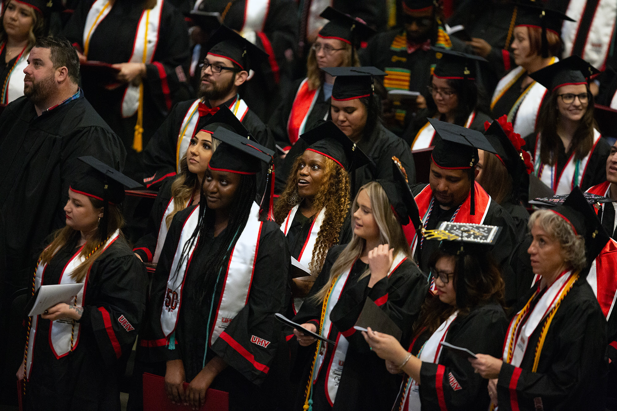 UHV graduates receive their diploma during commencement ceremony