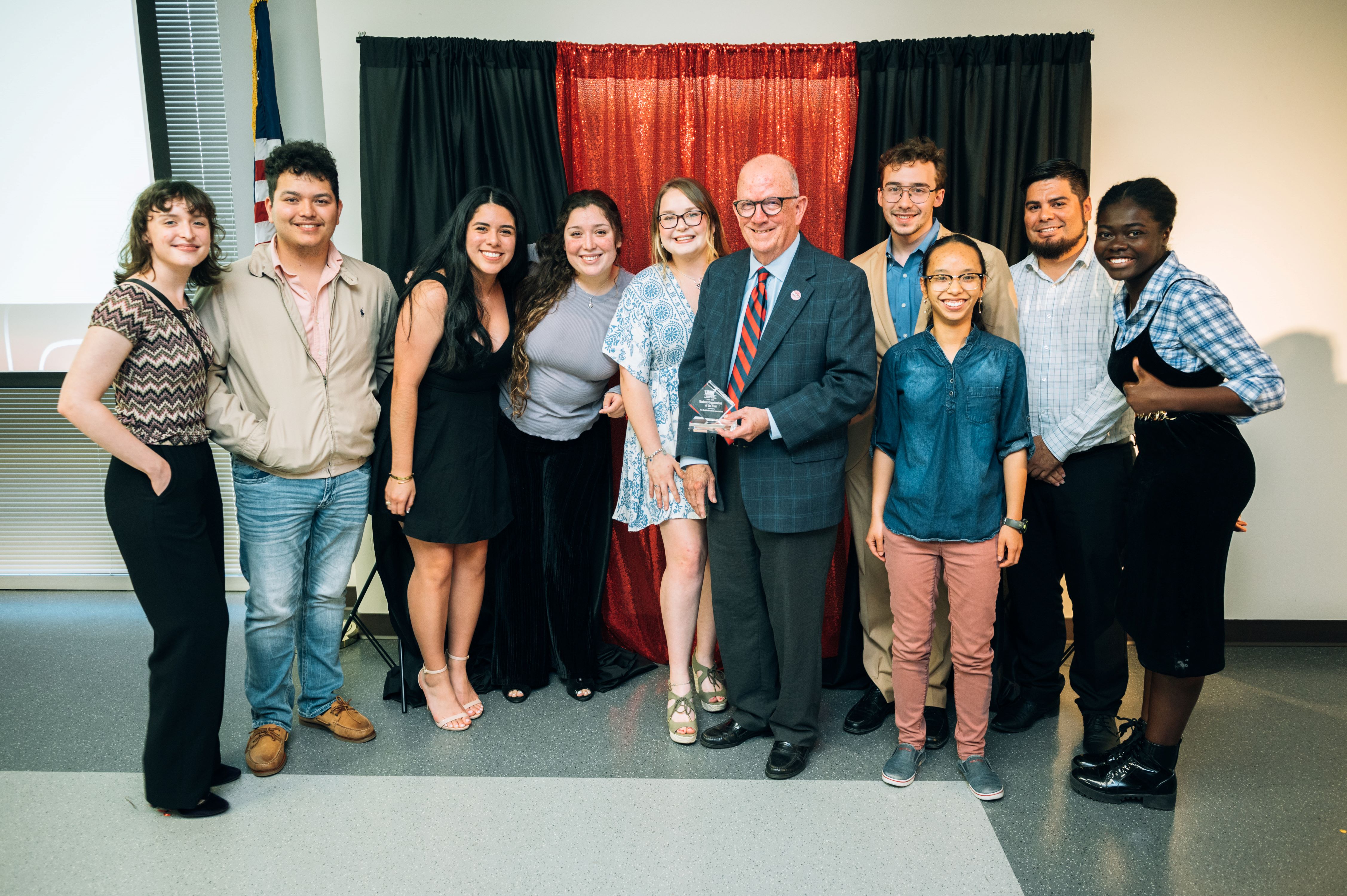 Members of UHV’s Pre-Health Student Association accept the award for Student Organization of the Year Tuesday during the 2023 Student Organization and Leadership Banquet.